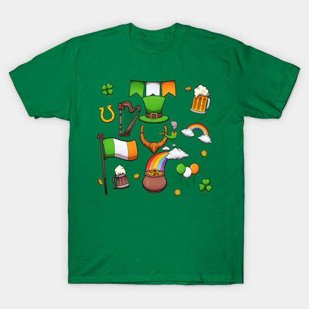 St Patrick’s Day Elements T-Shirt by TheMaskedTooner